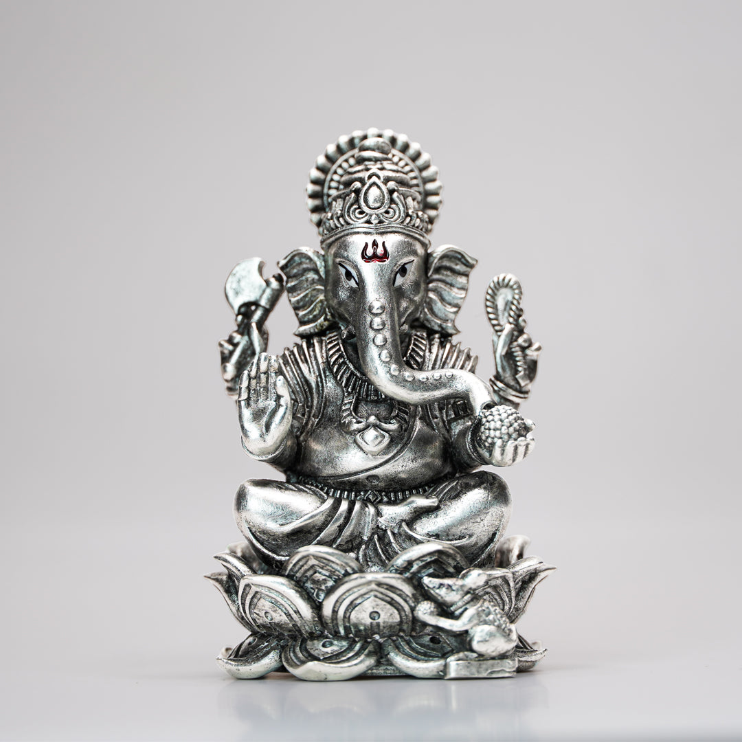 Divine Pure Silver Ganesh Idol