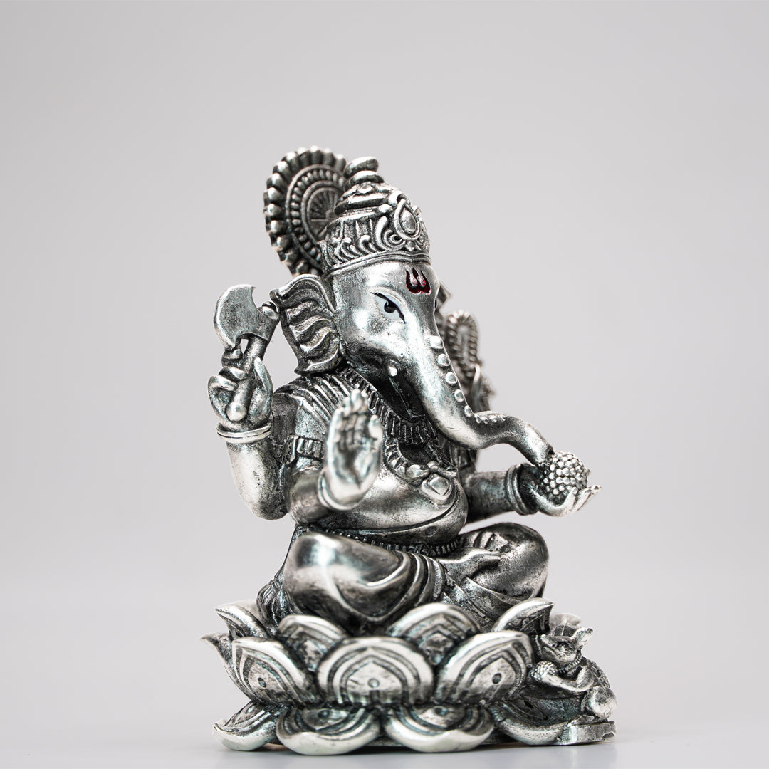 Divine Pure Silver Ganesh Idol