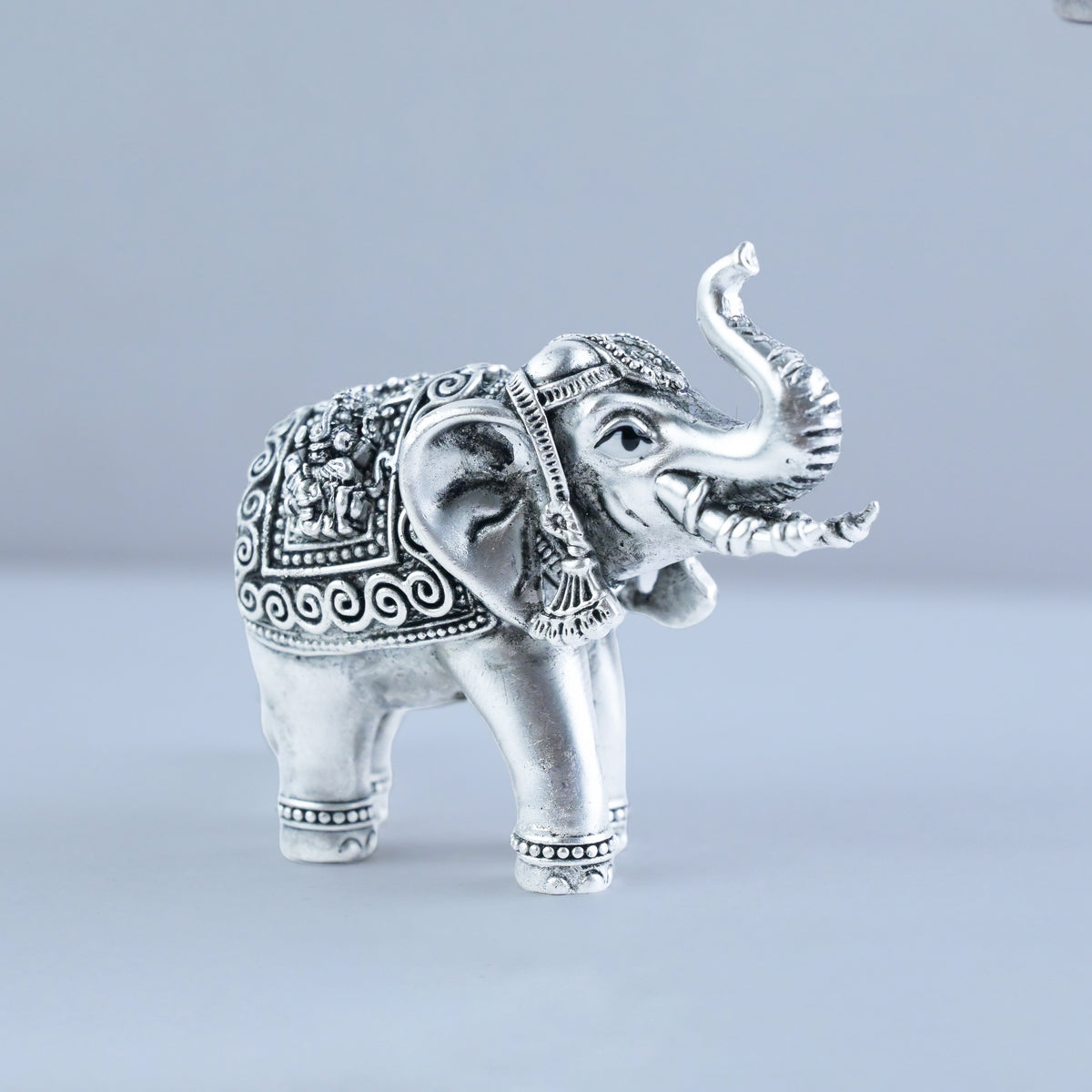 Divine Silver Elephant Idol