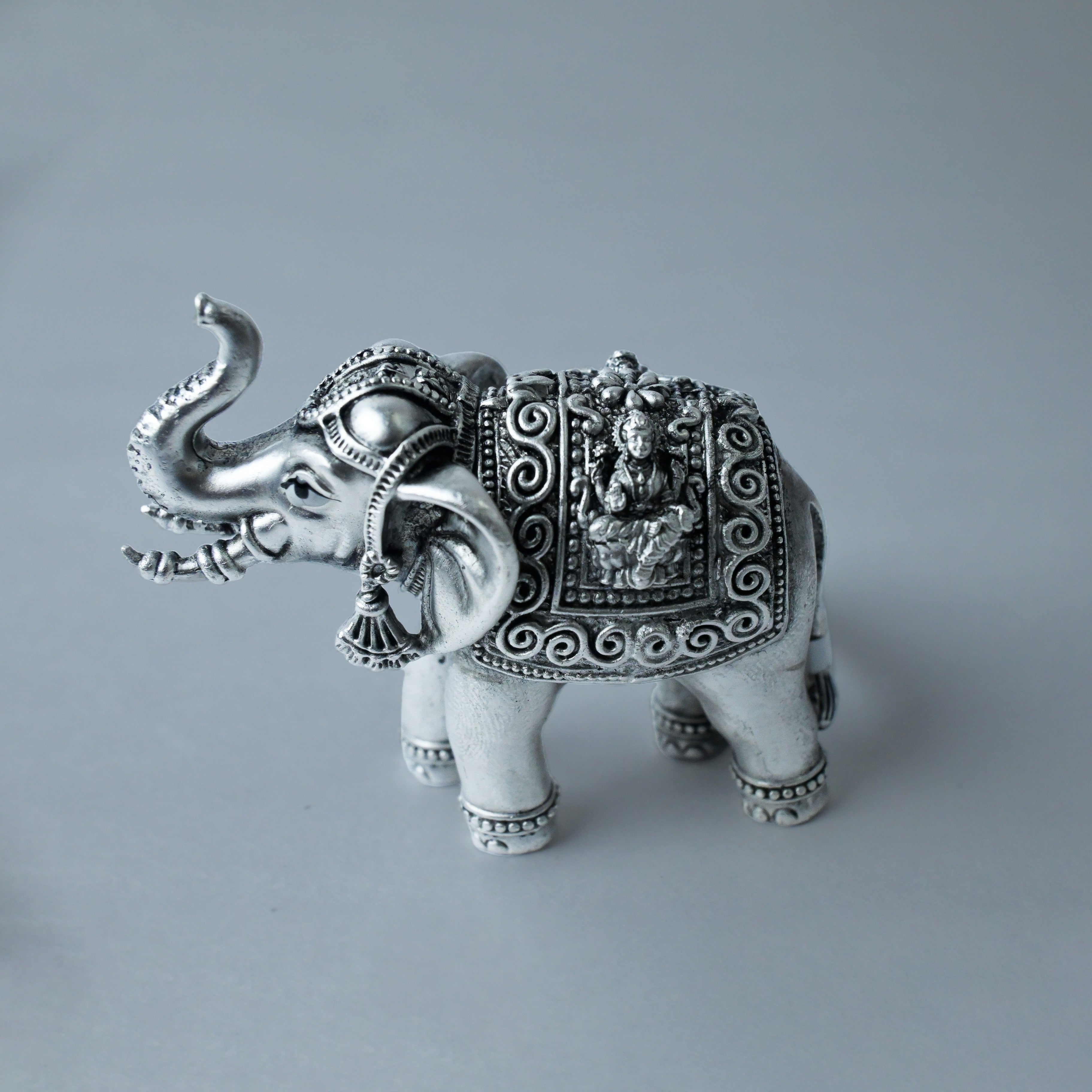 Divine Silver Elephant Idol